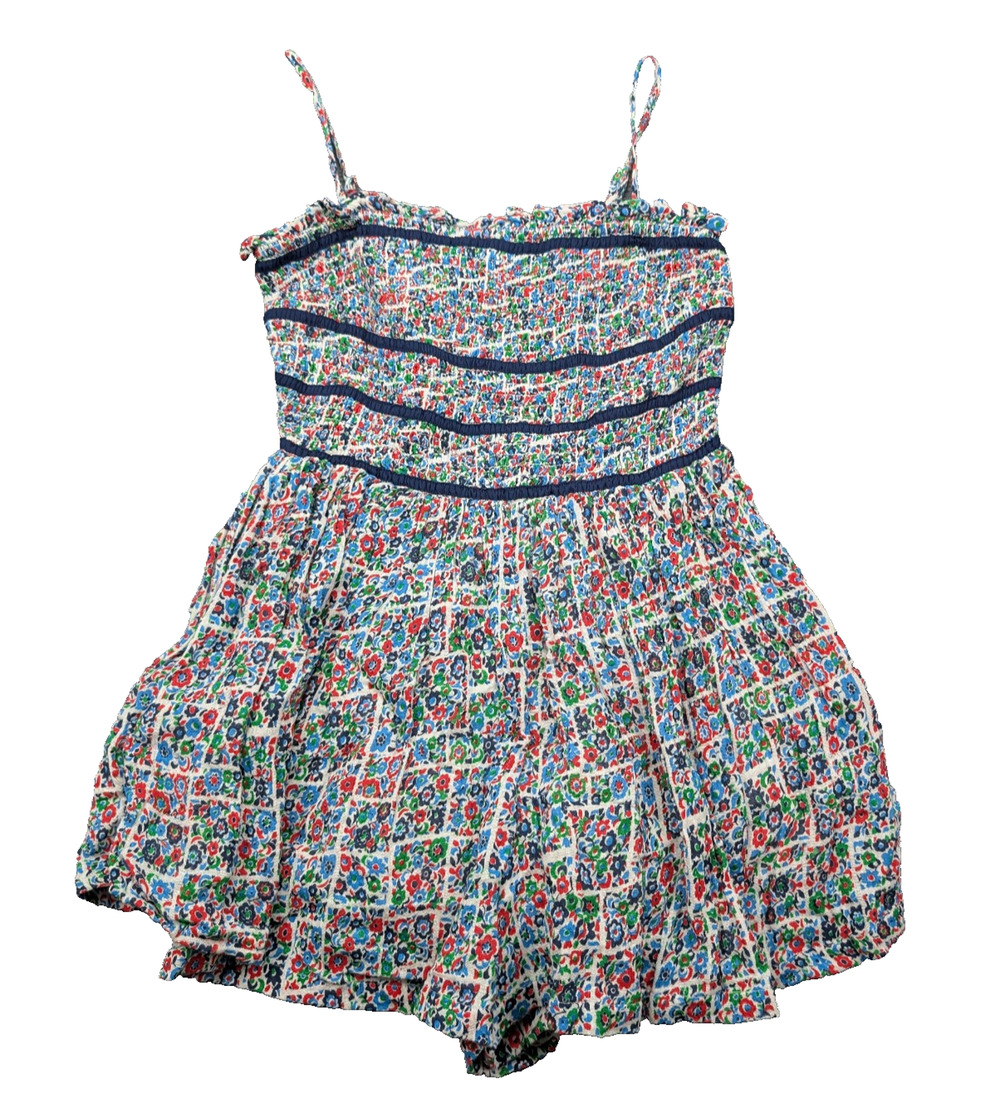 Free People Bali Romper Womens XS Checked Out Printed Cottage Floral Coastal